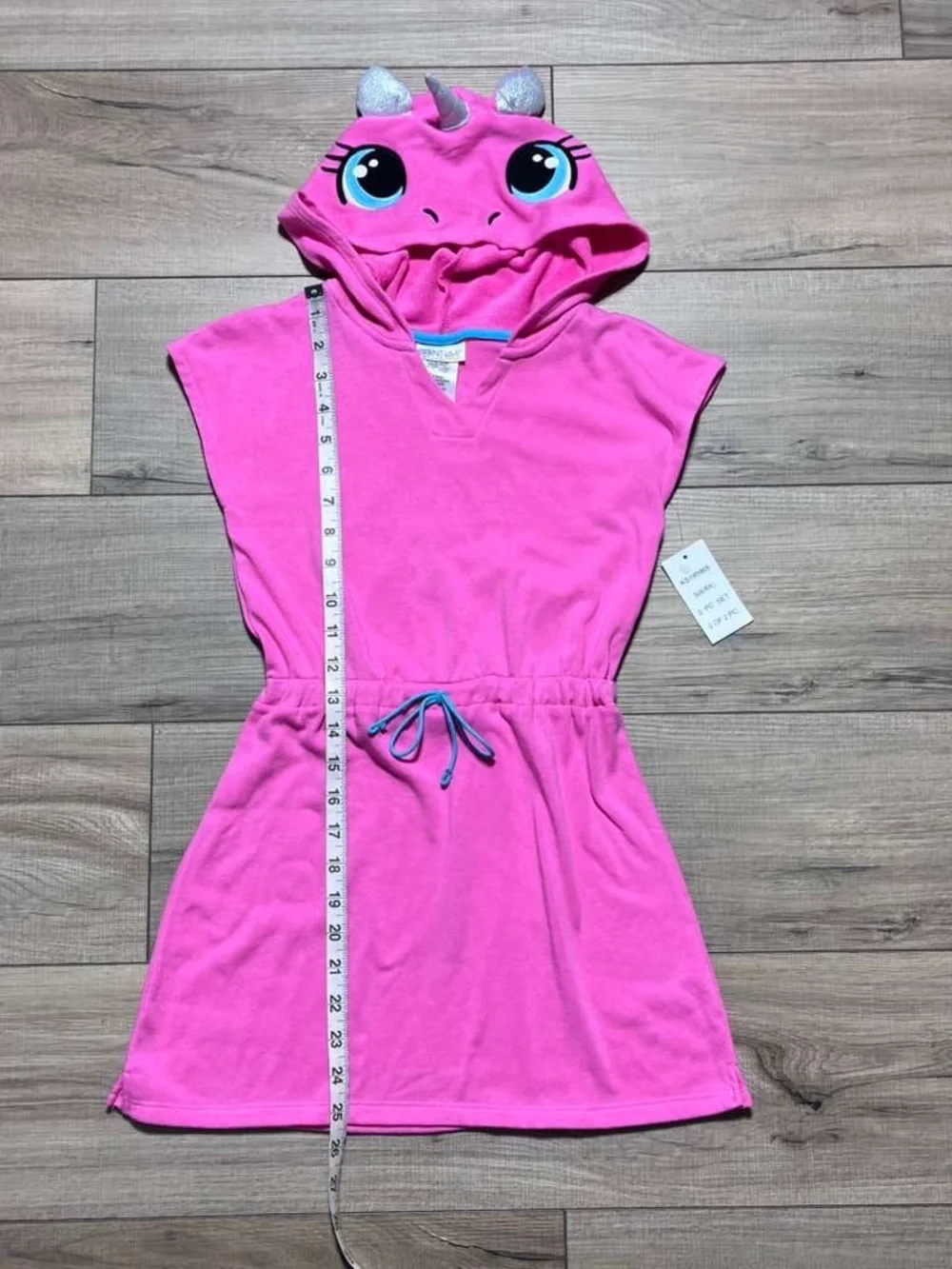 Saint Eve Swim‎ Girls Hooded Unicorn Cover-Up Dress Size 6/6X Pink